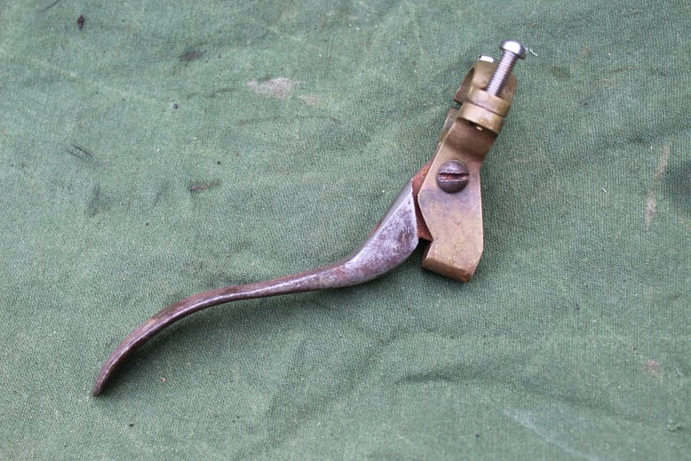 bronze / metal motorcycle brake lever 1920's ? 22 mm handlebar
