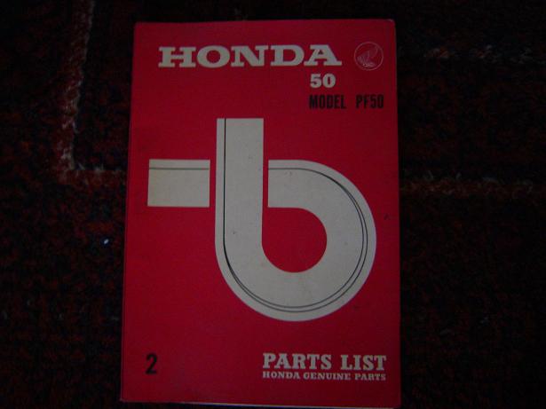 HONDA PF 50  parts list
