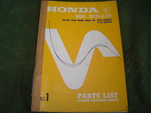 HONDA CB 125 en CL 125 1969 parts list