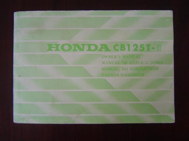 HONDA CB125 T 1978 owner's manual CB 125 T handbuch