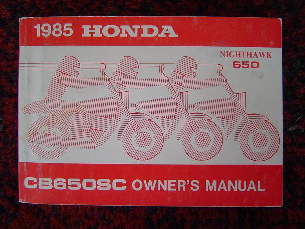 HONDA CB 650 SC nighthawk  1985 owner’s manual