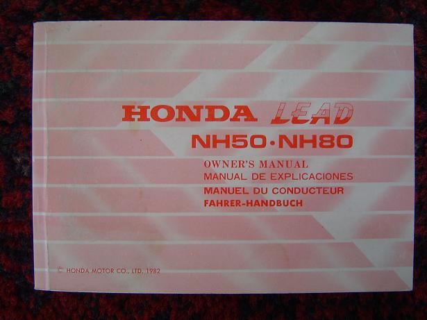 HONDA NH 50 NH 80 LEAD 1982 owners manual