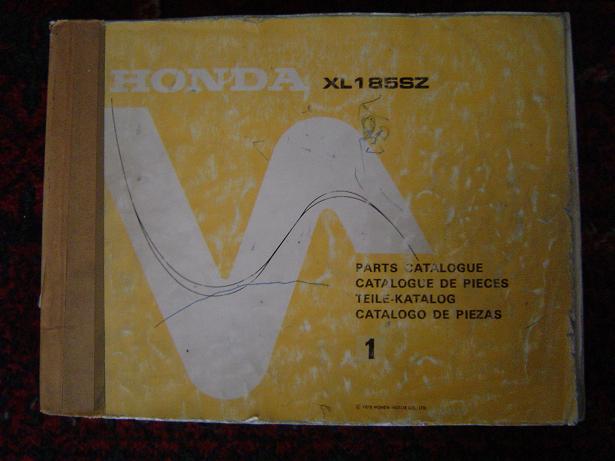 HONDA XL 185 Sz  1978 parts catalogue  XL185Sz