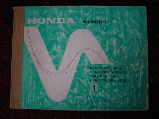 HONDA XL 500 S   1978 parts catalogue  XL500Sz