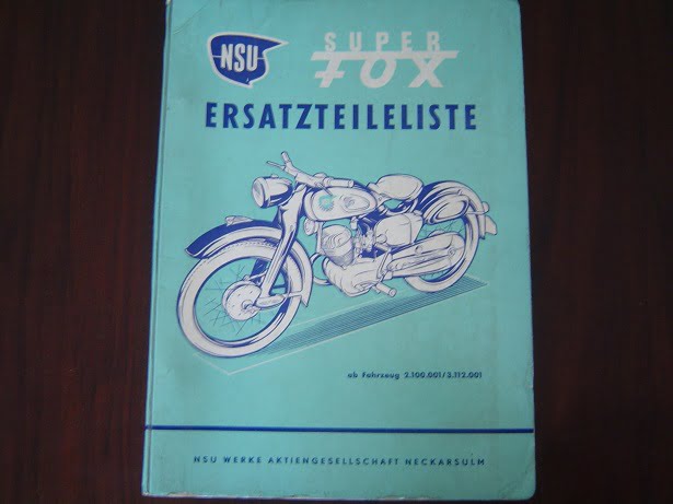 NSU SUPER FOX 1956 ersatzteileliste
