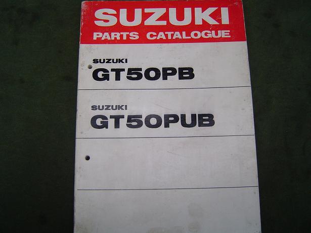 SUZUKI GT 50 PB  ,  GT 50 PUB   1977 parts catalogue GT50PB