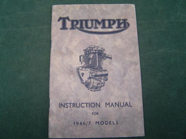 TRIUMPH 1946 / 1947 models instruction manual 5T ,T100,3T,T85