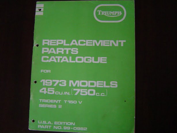 TRIUMPH Trident T150V series 2 1973 parts catalogue