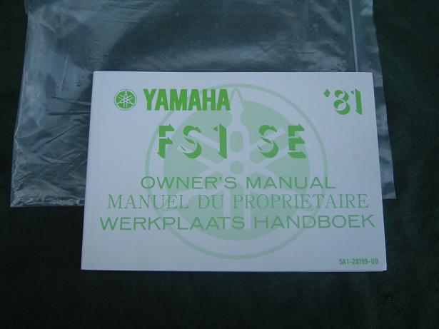 YAMAHA FS1 SE 1980 owner's manual werkplaats handboek