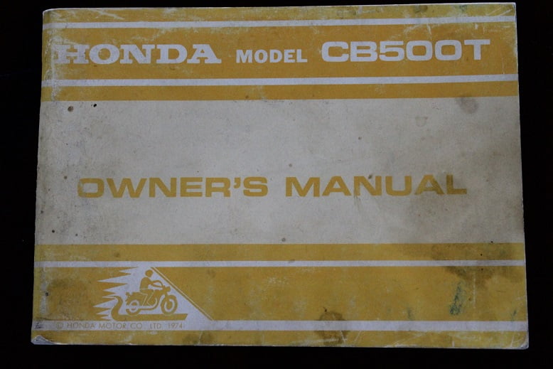 HONDA CB500T 1974 owner’s manual CB 500 T beriebsanleitung ... 1957 honda moped wiring diagram 