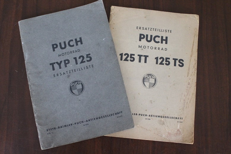 PUCH typ 125  1948 ersatzteilliste onderdelen boek parts list