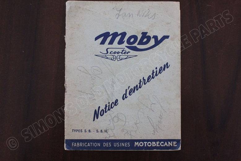 MOBY SCOOTER notice d’entretien 125 cc Motobecane 1950’s