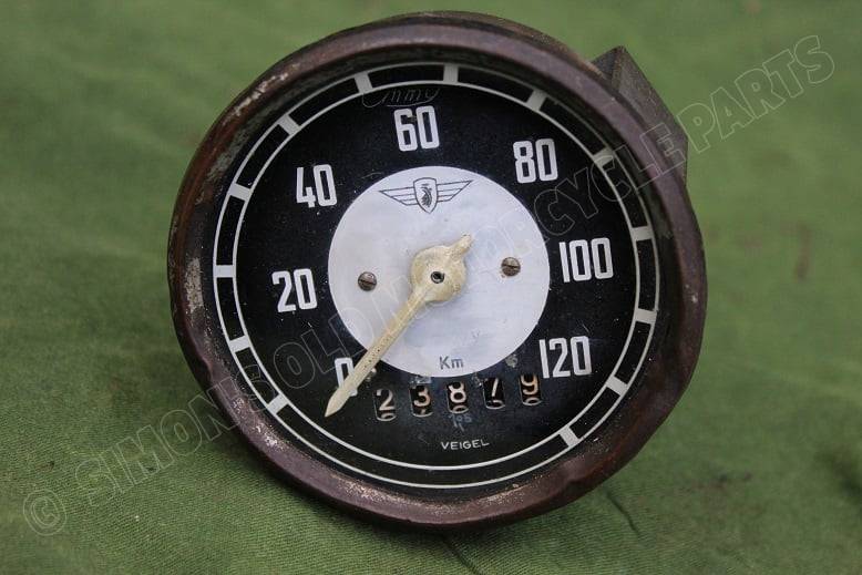 VEIGEL 1952 ZÜNDAPP 120 KM kilometerteller speedometer tacho
