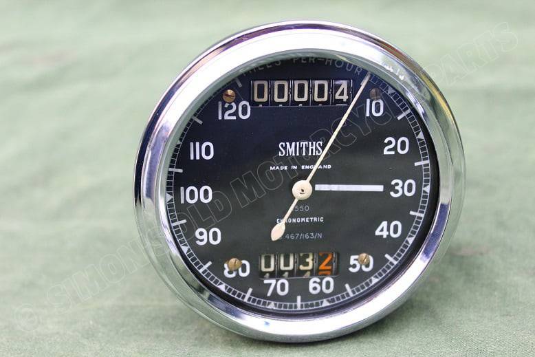 SMITHS S467/163 N 1550 120 MPH chronometric mijlenteller speedometer tacho