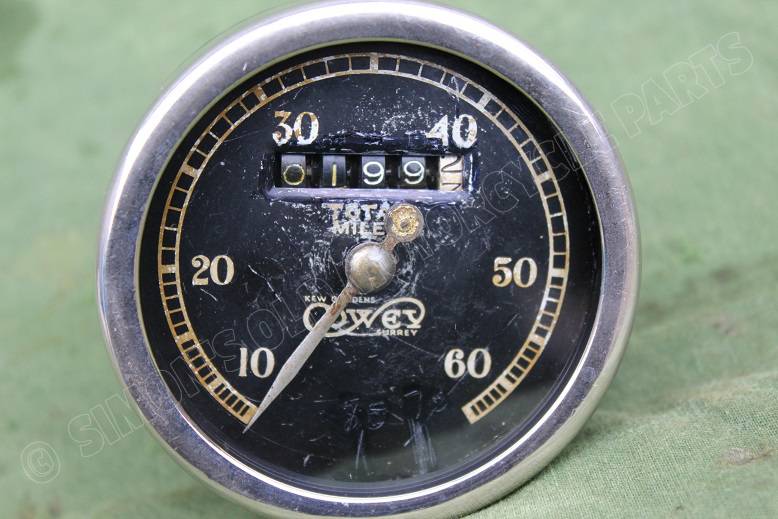COWEY 60 miles 1920’s speedometer mijlen teller tacho