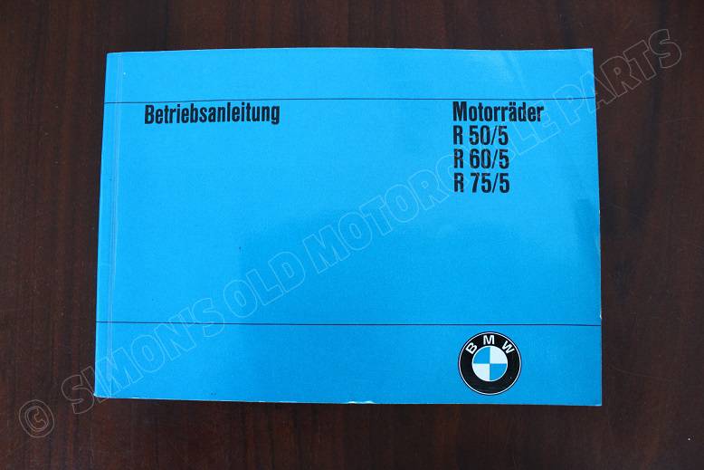 BMW R50/5 R60/5 R75/5  1971 betriebsanleitung instructie boekje