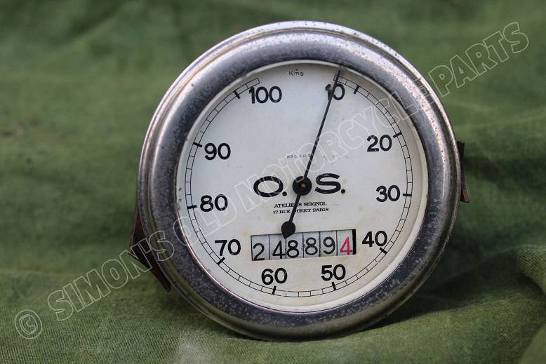 O.S. 1930’s 100 KM kilometer teller speedometer tacho