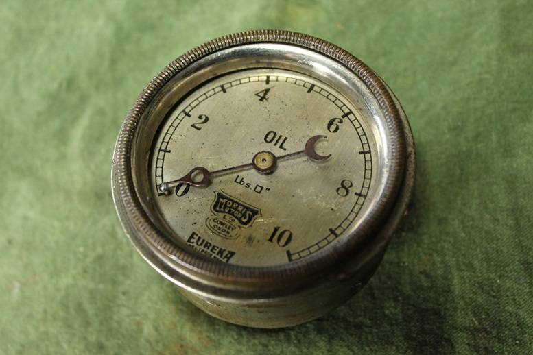 Morris Eureka 10 Lbs oliedruk meter oilpressure gauge oeldruck messer