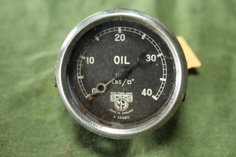 Smiths 40 Lbs oliedruk meter oilpressure gauge oeldruck messer 2 inch 1930’s
